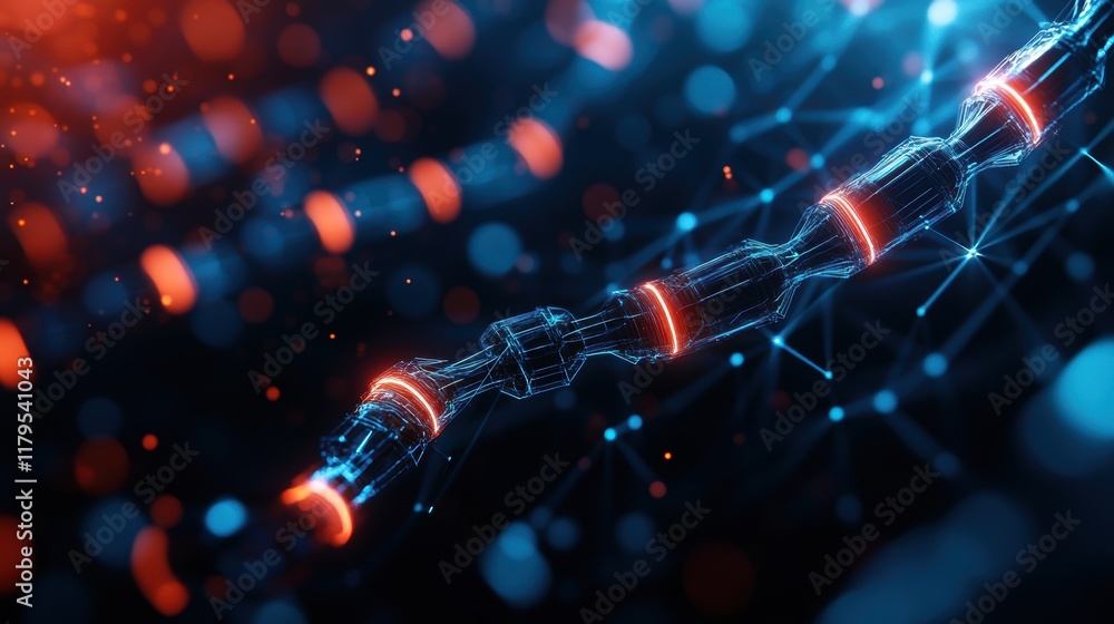 Poster futuristic abstract background featuring vibrant blue and red lights creating a dynamic and engaging