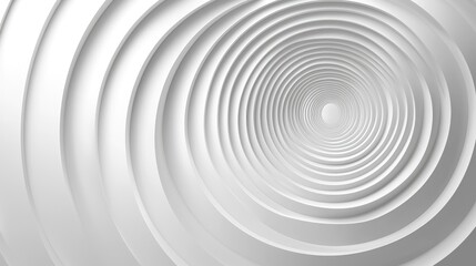 Obraz premium Abstract White Circular Architecture: A Modern Geometric Design. Concentric Circles Create Depth and Perspective in this Minimalist 3D Rendering. Perfect for Modern Interior Design or Abstract Art.