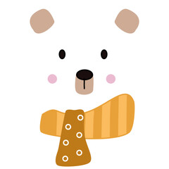 White bear on transparent background 