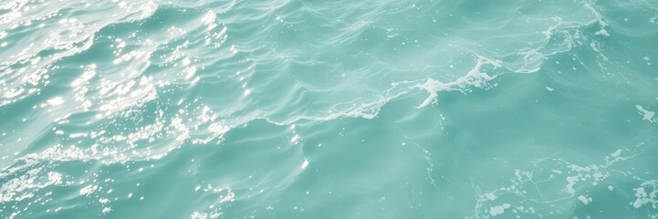 Obraz premium Sunlit turquoise water with dynamic, splashing waves, bright, blue, ripple