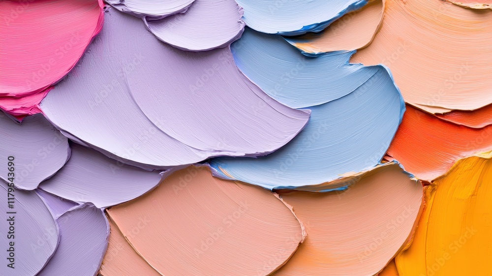 Poster abstract colorful paint layers in soft pastel shades displaying delicate textures and artistic depth