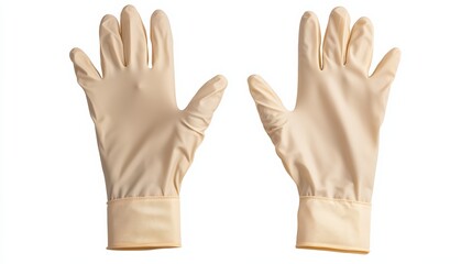 Obraz premium A pair of nitrile gloves with a smooth texture, isolated on white,