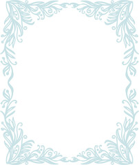 Happy New Year, Merry Christmas - light ornate frames imitating frost patterns on the windows. Monochrome (png) digital illustration in a flat style on a transparent background.