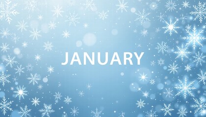 Festive blue background with snowflakes, featuring winter holiday designs for a festive and fun celebration. Perfect for January greeting cards and greetings.