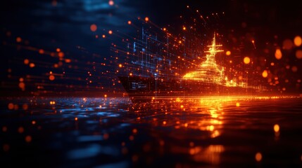 Naklejka premium Mysterious Dark Room Bathed in Subtle Light from Large Window Creating an Atmospheric and Introspective Space for Reflection