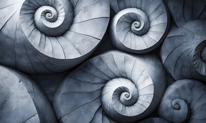 Obraz premium Abstract stone spiral shells pattern background.