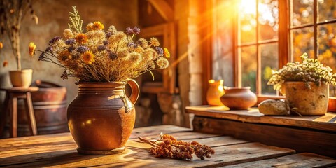 Earthenware Terracotta Jar, Bohemian Decor, Rustic Home Style,  Pottery Vase, Interior Design