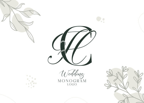HC and CH wedding initial monogram logo