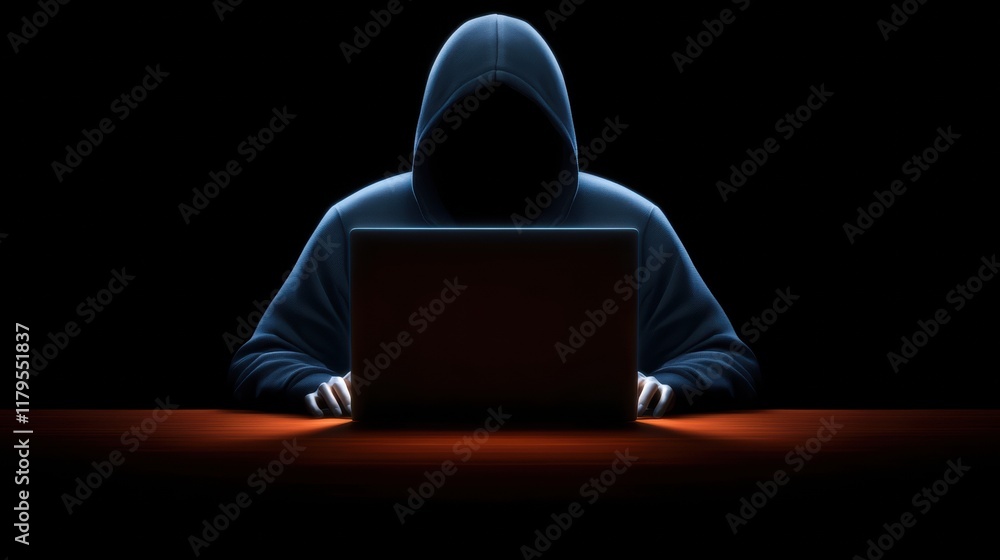 Poster casual individual in comfortable hoodie engaged with portable computer at cozy table creating a rela