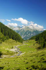 The panorama of Malfontal valley, Pettneu am Arlberg, Austria