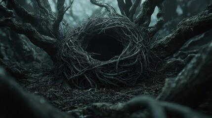 Enigmatic Nest in a Dark Forest