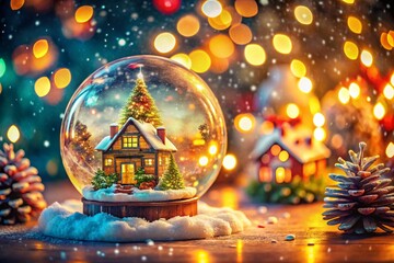 Festive Christmas Coloring Page Double Exposure Stock Photo