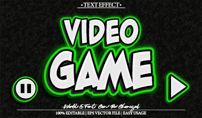 Video Game Vector Text Effect Editable Alphabet Arcade Videogame Retro Gamer Player