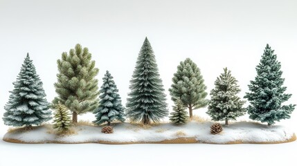 Fototapeta premium Winter Evergreen Forest with Snowy Pines. Generative AI