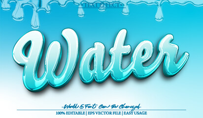 Water Vector Text Effect Editable Alphabet Blue Ocean Sea