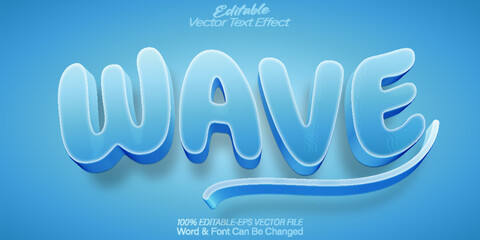 Wave  Vector Text Effect Editable Alphabet Blue Ocean Sea Water