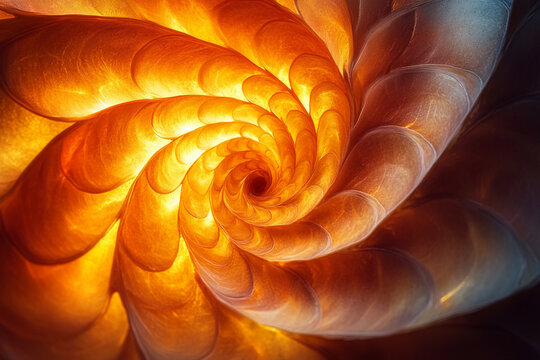 Beautiful spiral shell showcasing intricate patterns and warm colors