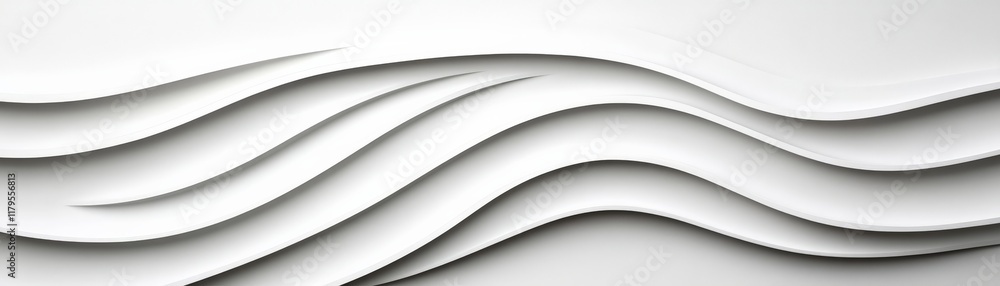 Poster abstract white waves: a minimalist and sleek design featuring flowing, undulating white lines, creat