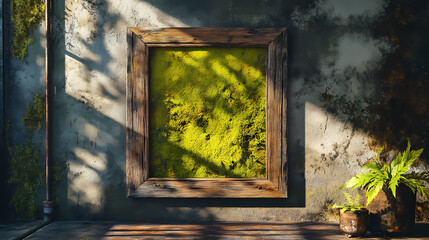 Urban exploration: wooden photo frames collection - natural colors. Shadowmoss. Illustration
