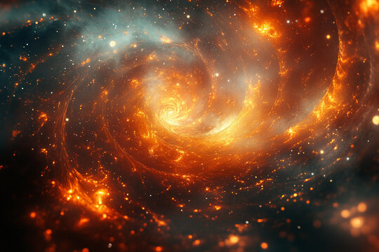 Cosmic swirl of orange and blue gases captured in stunning galactic formation
