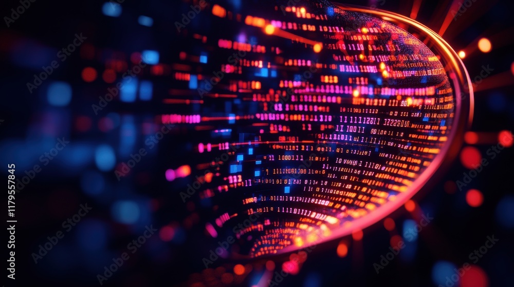 Poster vibrant sphere illuminated by multicolored lights creating a captivating display of color and light 