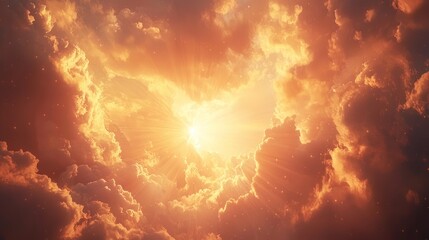 Heavenly Golden Sunrise: A Celestial spectacle of Light and Clouds