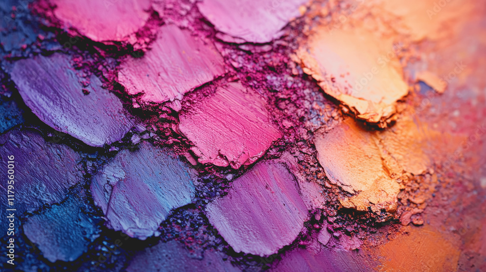 Poster vibrant close up of an artist palette displaying a multitude of vivid colors blending harmoniously t