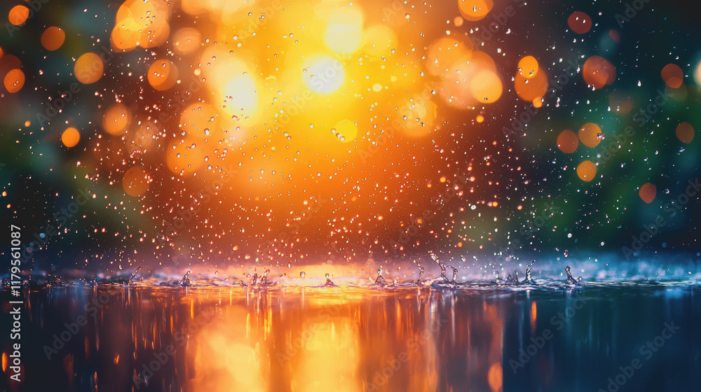 Poster dynamic motion of water with blurred flow capturing the essence of nature's energy and fluidity in a