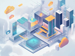 Fototapeta premium A computer cloud technology