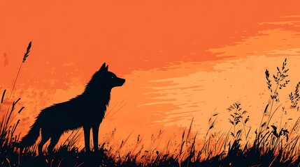Majestic wolf , reflecting its wild spirit and serene surroundings, style book illustration