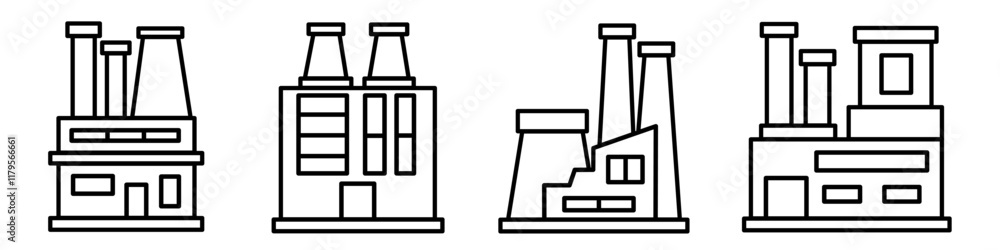 Poster factory icon. factory thin line icon collection. stock vector..