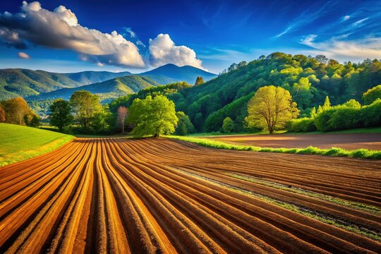 Freshly Planted Field, Blue Ridge Mountains - ZDS Americana Landscape