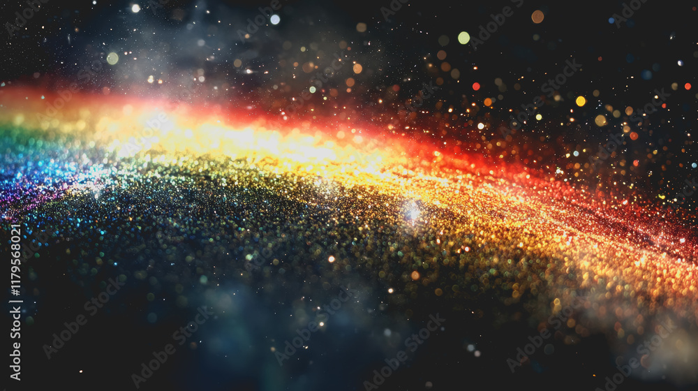 Aufkleber vibrant rainbow colored light emitting in an enveloping darkness creating a mystical and captivating