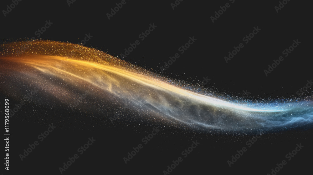 Poster vibrant display of colorful light and dust particles illuminating the atmosphere in a dynamic artist