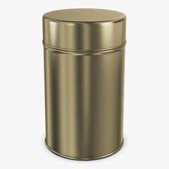 Illustration 3D Metallic storage jar with a simple, golden design