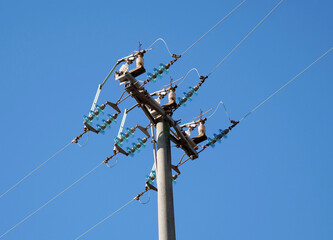 Electricity pylon in countryside area