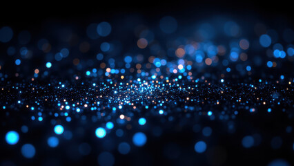 Abstract glowing blue dots forming a mesmerizing pattern with an out-of-focus edge on a dark background.
