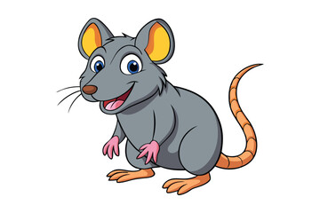3d carton mouse vector illustartion on white background