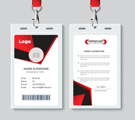 Obraz premium Modern and creative business id card template. corporate id card design staff or others. Company employee business id card.