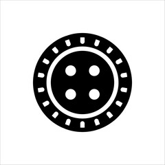 Clothing Button icon . Vector illustration for mobile concept and web design. dress button symbol illustration. Isolated on white background.
