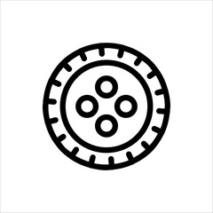 Obraz premium Clothing Button icon . Vector illustration for mobile concept and web design. dress button symbol illustration. Isolated on white background.