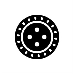 Clothing Button icon . Vector illustration for mobile concept and web design. dress button symbol illustration. Isolated on white background.