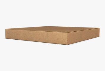 Illustration 3D Cardboard box, neatly folded, plain and ready for use