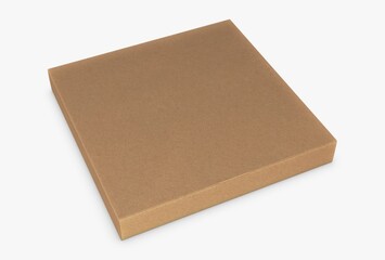 Illustration 3D Cardboard box, neatly folded, plain and ready for use