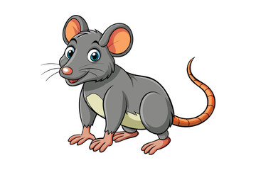 3d carton mouse vector illustartion on white background