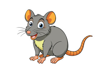 3d carton mouse vector illustartion on white background