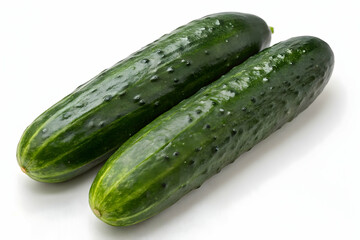 Fresh Organic Cucumbers on White Background
