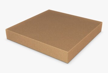 Illustration 3D Cardboard box, neatly folded, plain and ready for use