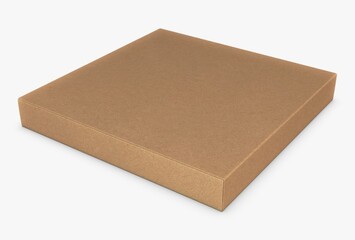 Illustration 3D Cardboard box, neatly folded, plain and ready for use