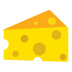 Cheese icon with flat style. Simple cheese vector